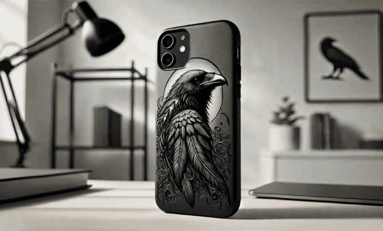 raven iphone 15 phone cover